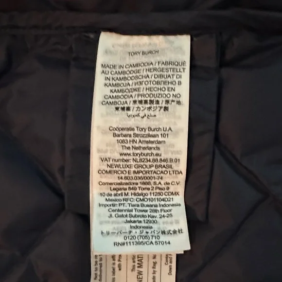 Tory Burch Sport Navy Down Vest – 750 Fill Warmth – Size M Like New - Picture 9 of 9